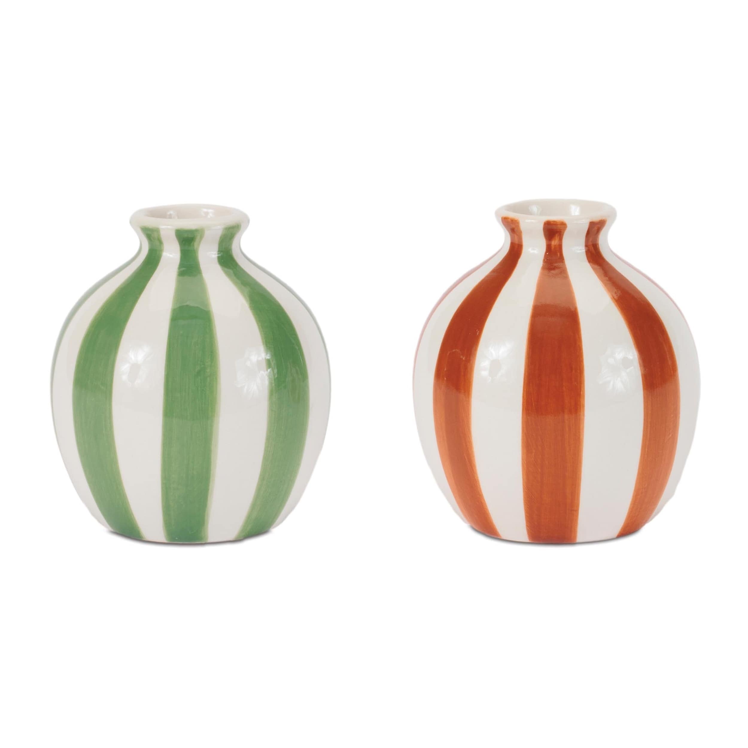 Striped Mini Bud Vase Set Of 4