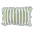 Striped Ruffle Edge Cotton Blend Throw Pillow Classic Cabana Stripe Design For Sofa Bed Accent Styling