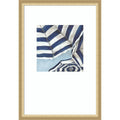 Striped Umbrellas Under Summer Sky By Eli Jones Wood Framed Wall Art Print