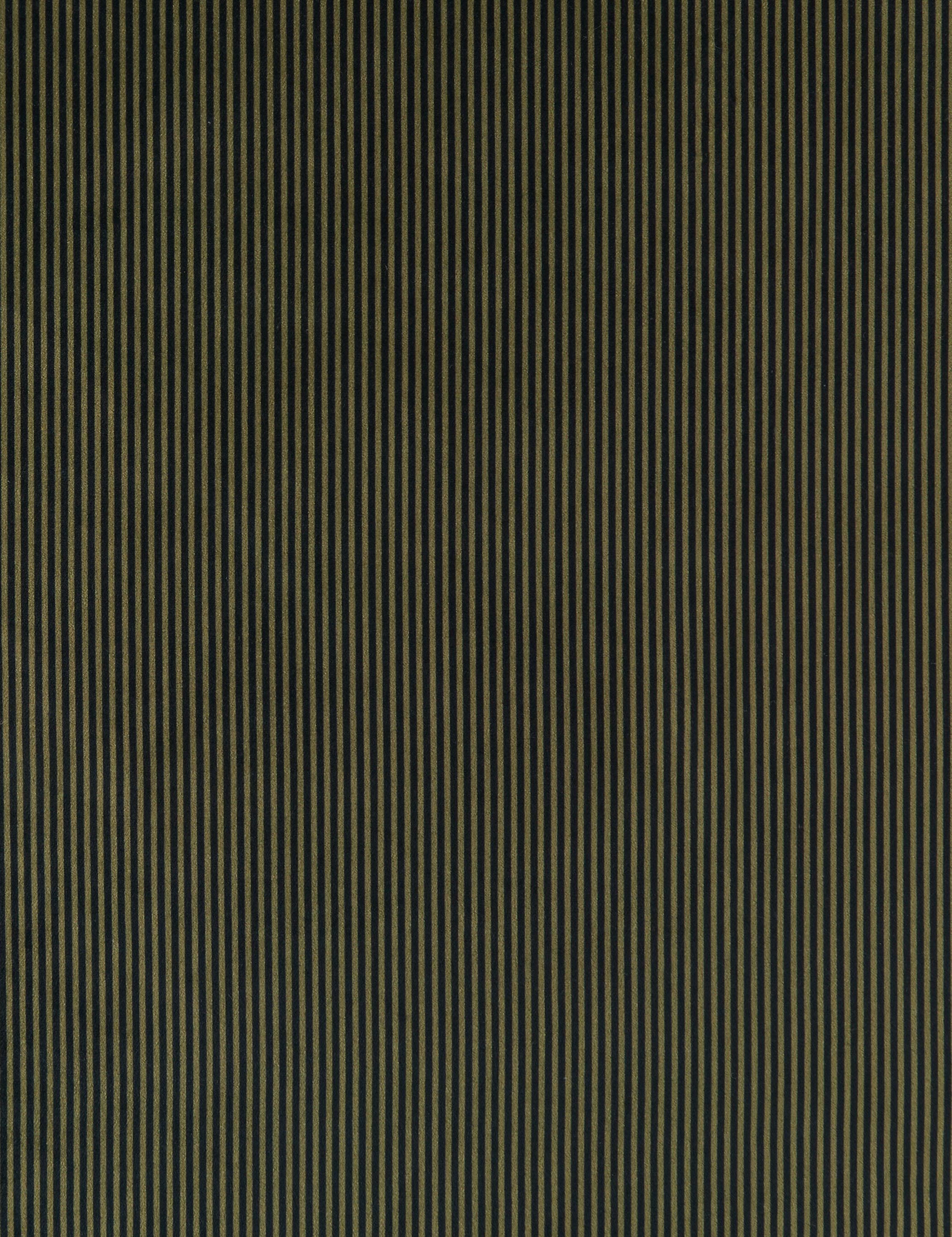 Striped Velvet Fabric Swatch, Black and Olive by Sarah Sherman Samuel