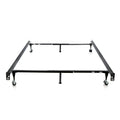 Brookside Black Metal Full Twin Heavy Duty 6 Leg Adjustable Bedframe With Wheels