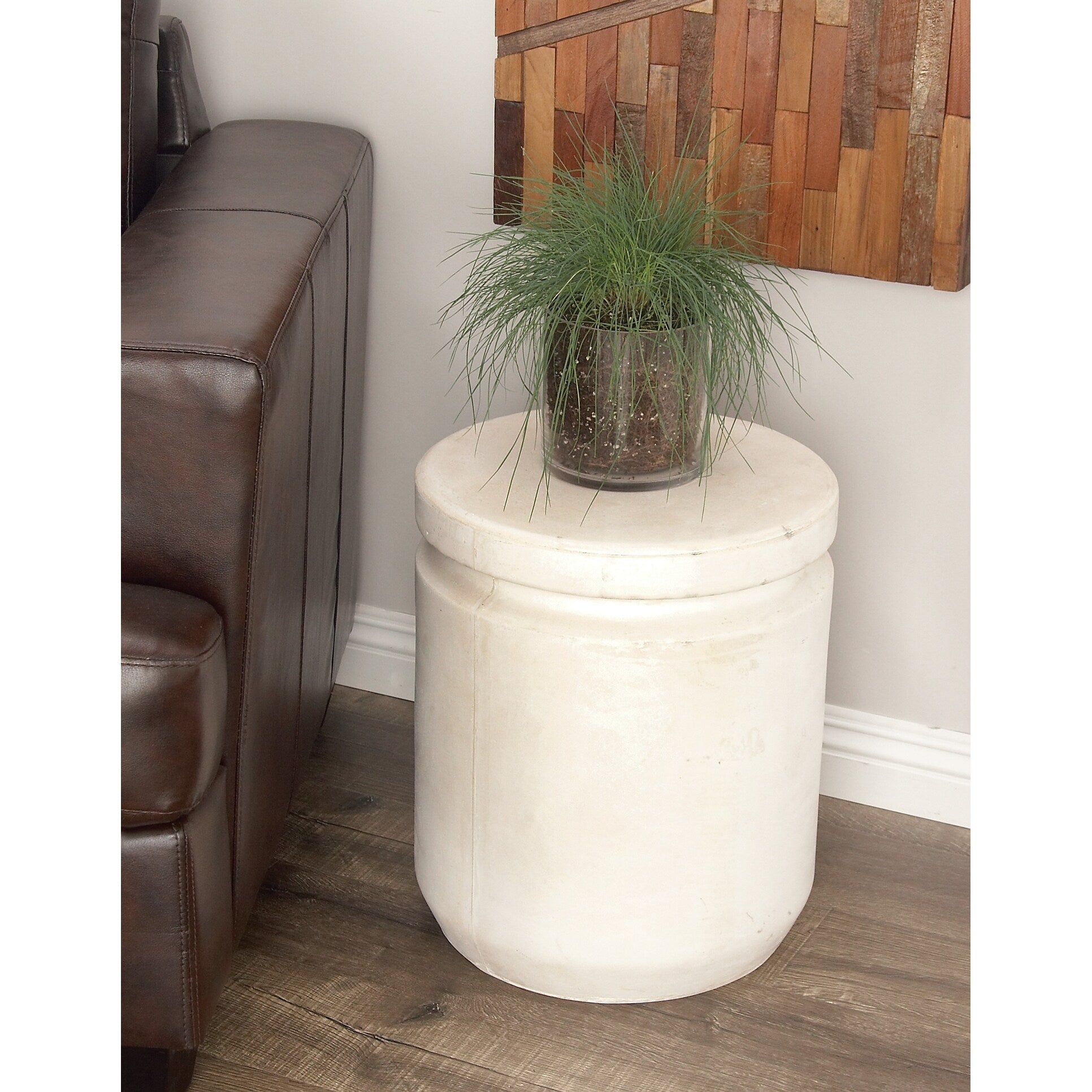 Studio 350 Fiber Clay Foot Stool 15 Inches Wide 17 Inches High