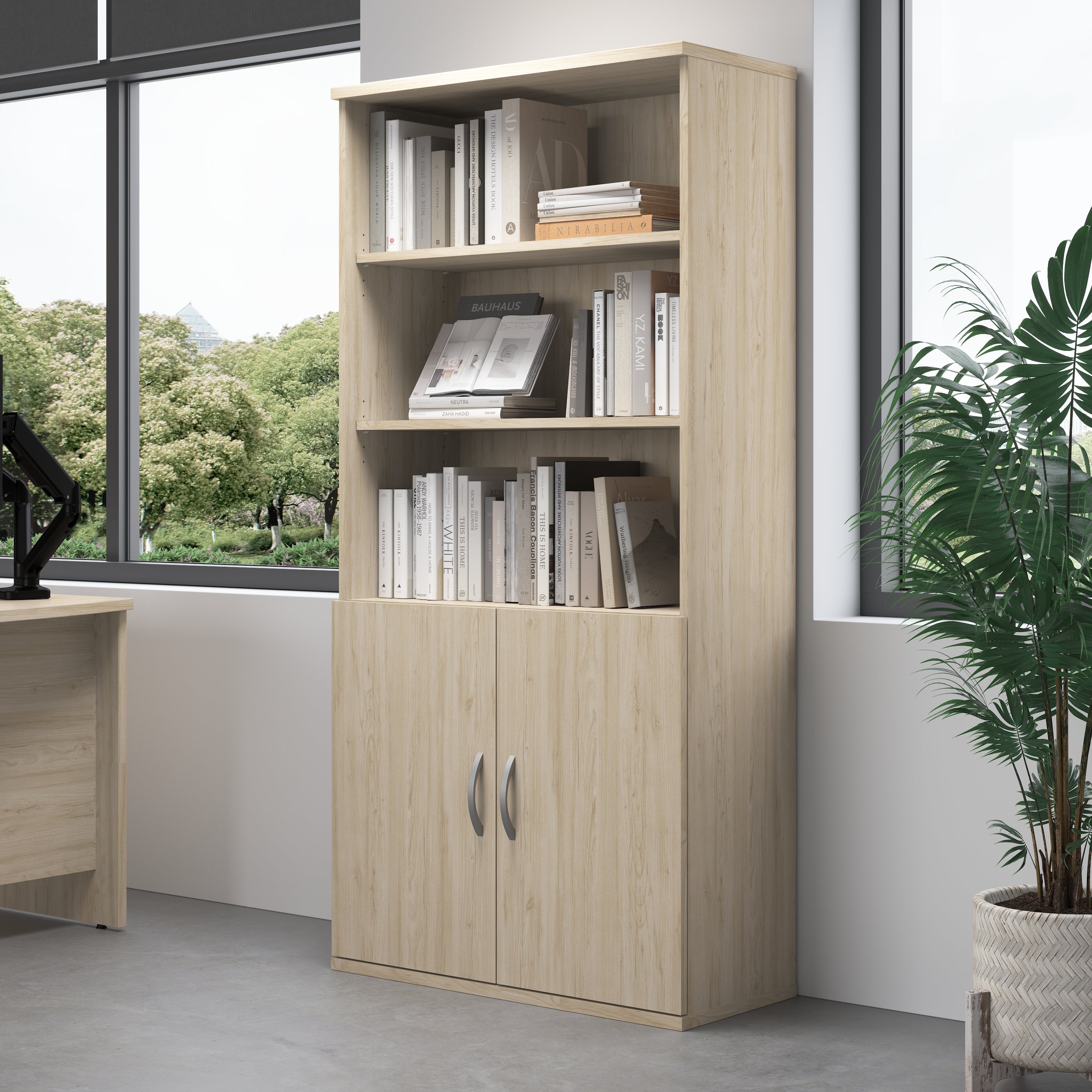 Studio C 5 Shelf Bookcase With Doors By Bush Business Furniture