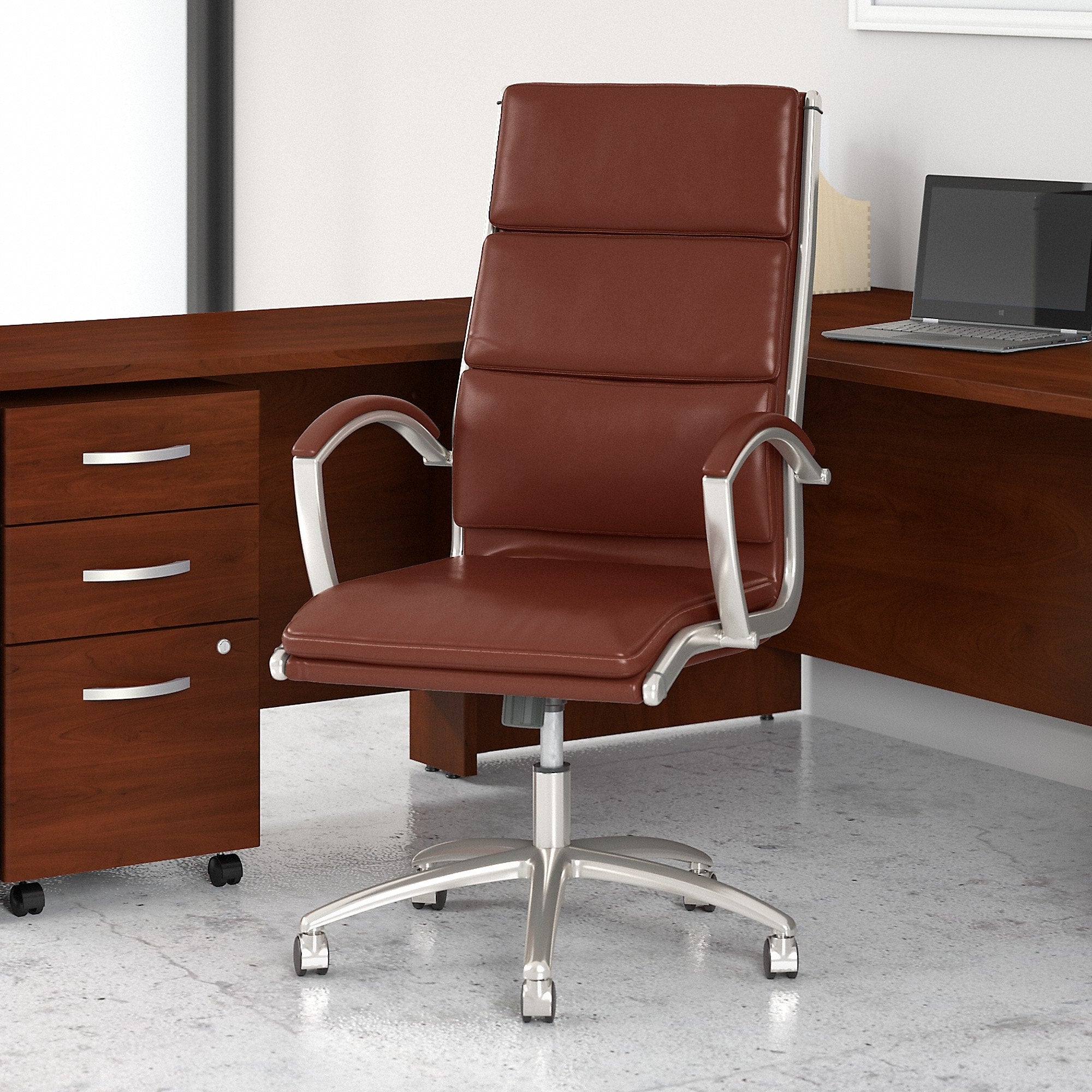 Studio C High Back Leather Executive Chair By Bush Business Furniture