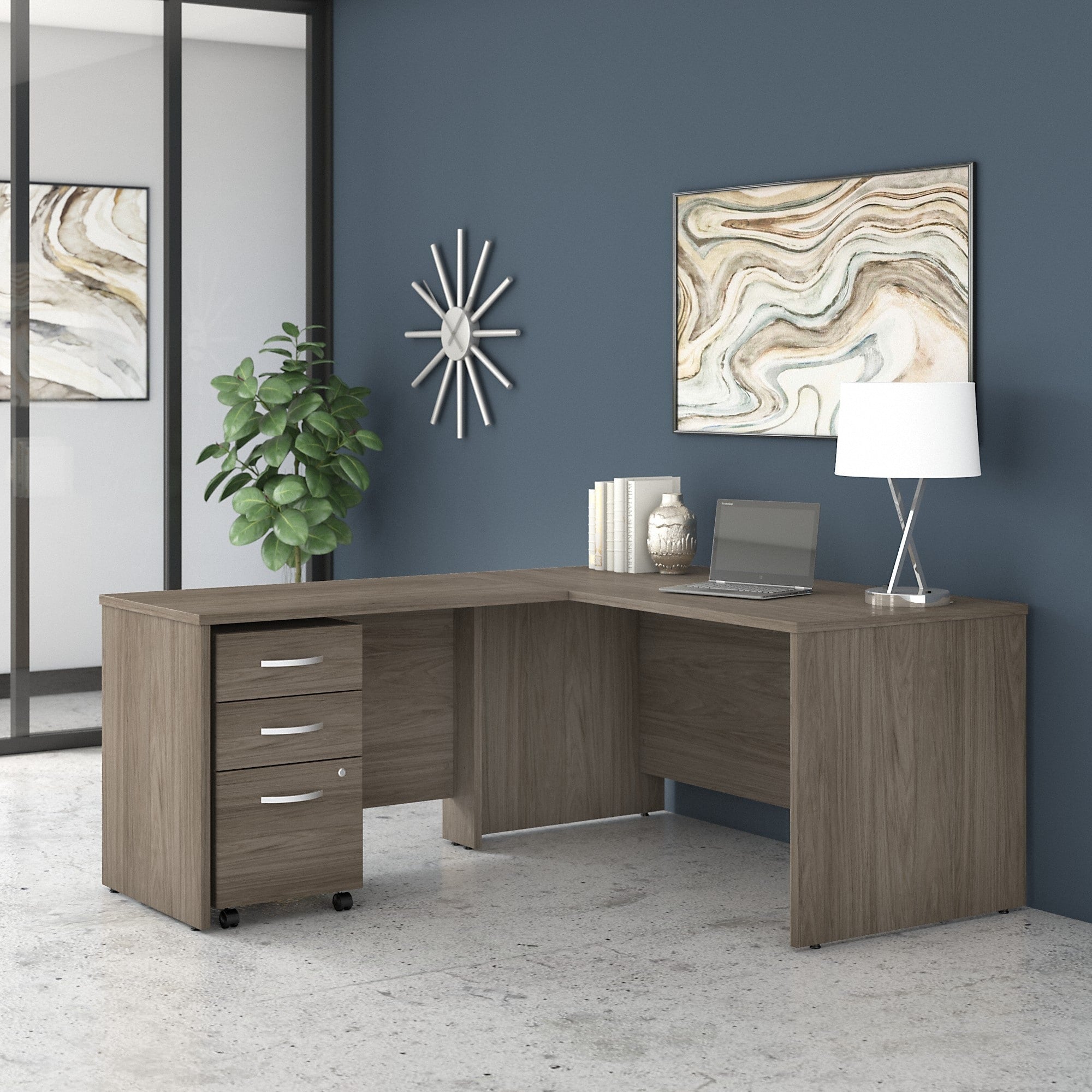 Studio C 60W L Shaped Desk With Drawers By Bush Business Furniture