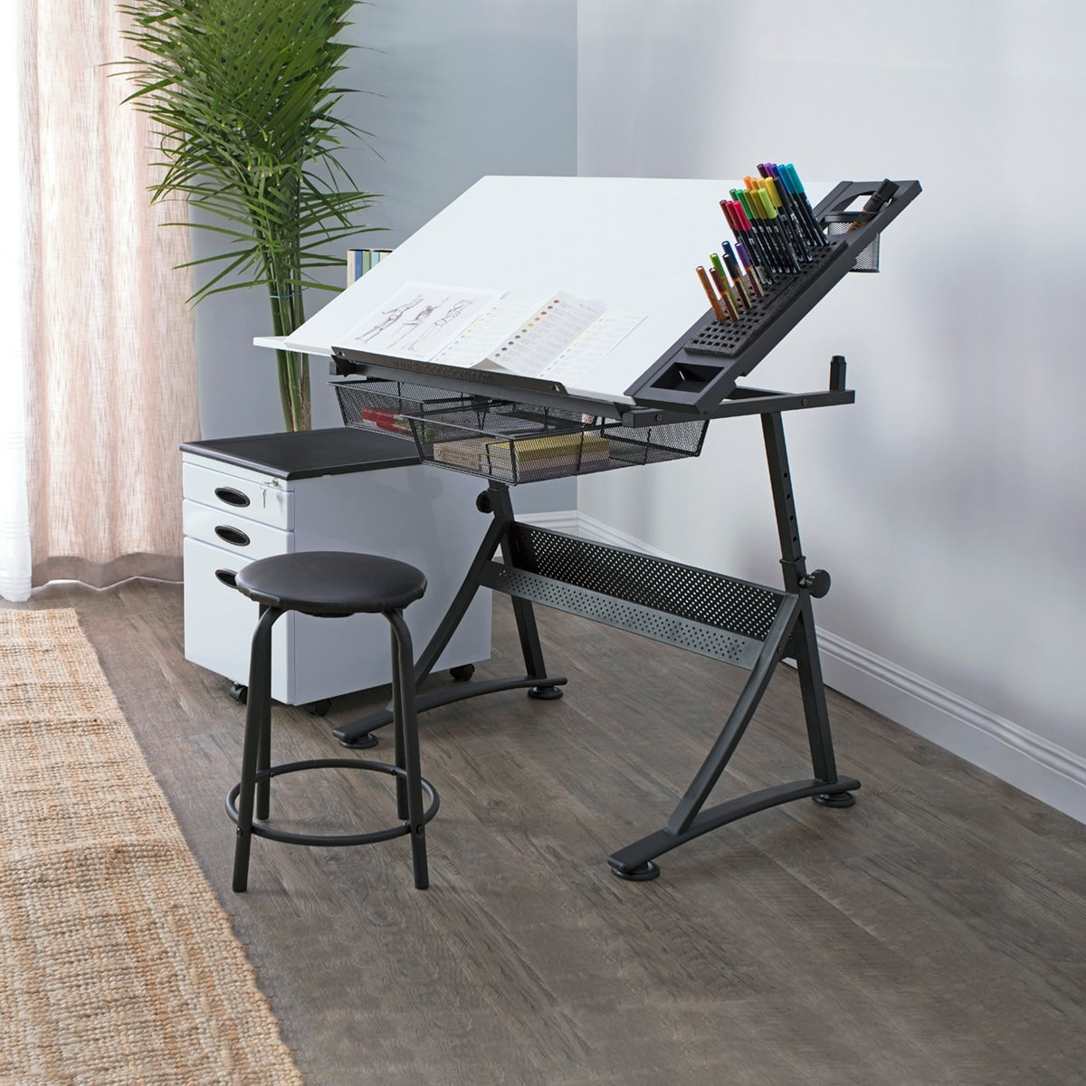 Studio Designs Fusion Craft Center Drafting Table With 24 Tray