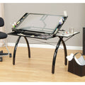 Studio Designs Futura Drafting And Hobby Craft Station Table With Folding Shelf