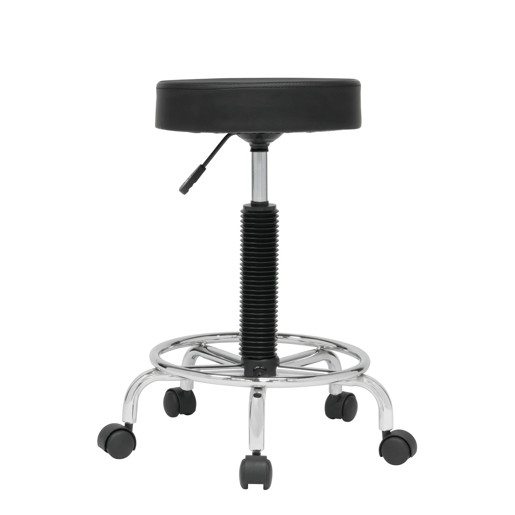 Studio Designs Padded Rolling Height Adjustable Stool With Footring
