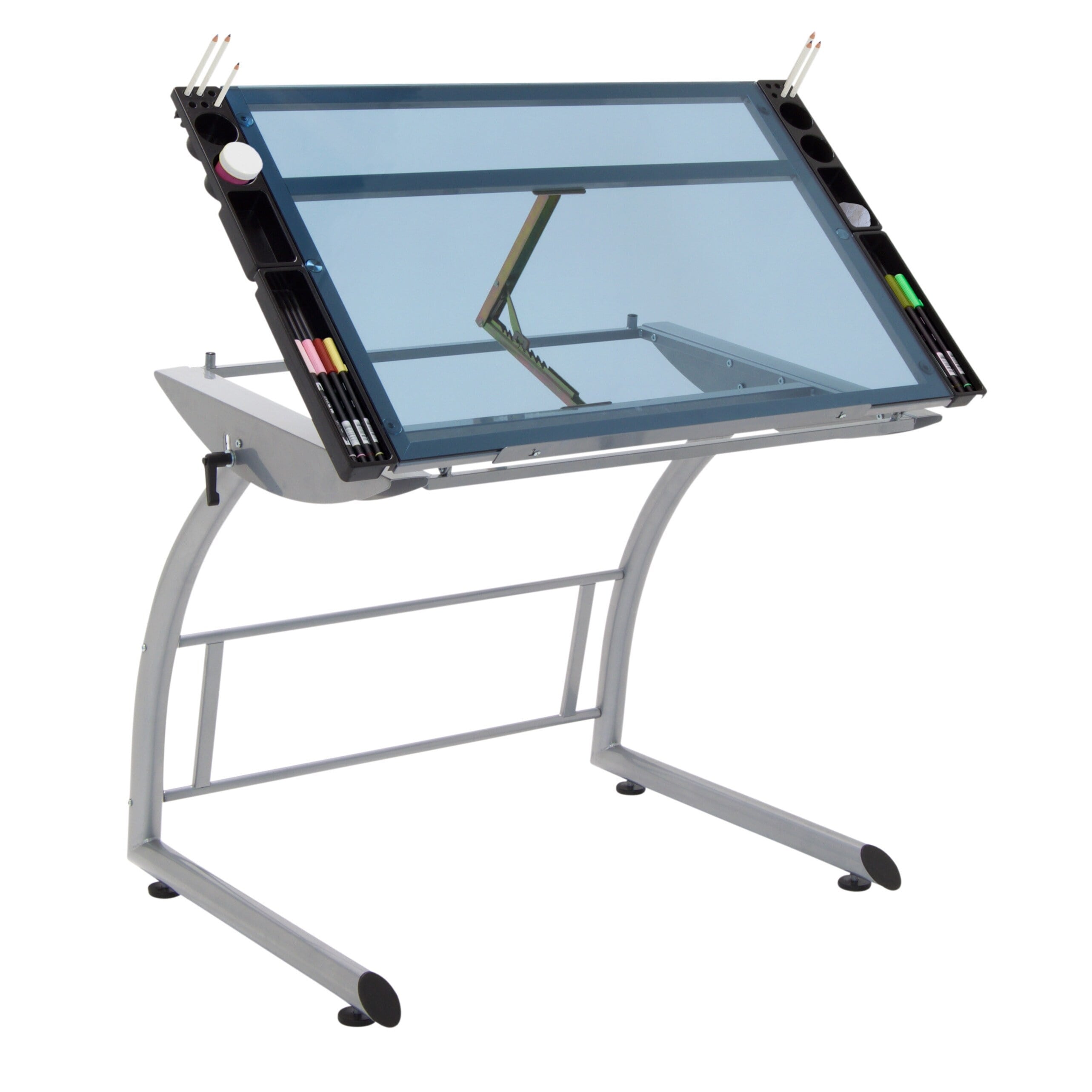 Studio Designs Triflex Metal And Glass Drawing Table