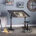 Studio Designs Vintage Solid Wood Drawing Drafting Table With 42 X 30 Adjustable Tilting Top