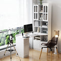 Study Modern Style Table With Drawers Bookshelf Hutch 2 In 1 L Shaped Design