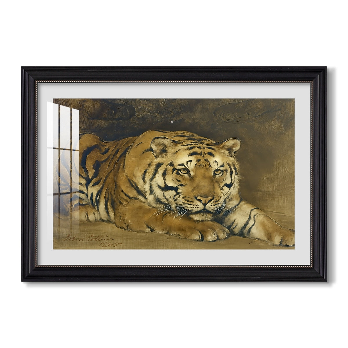 Study Of A Tiger For Circe 1885 John Collier Custom Framed Print