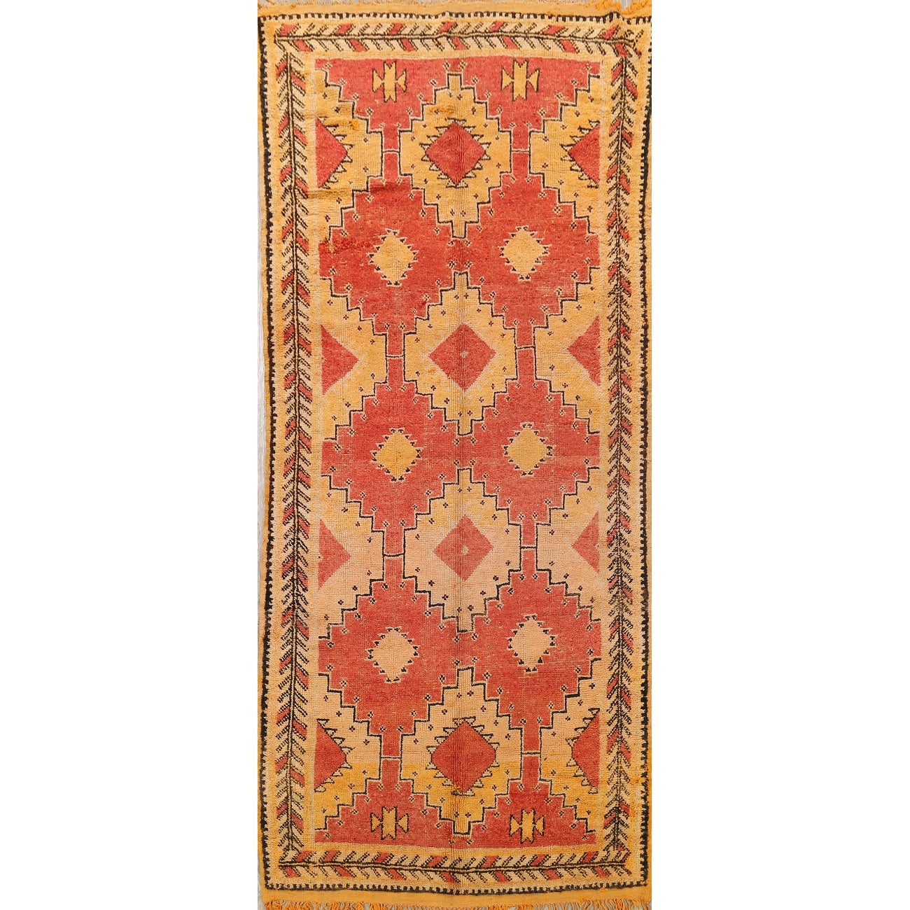 Stunning Tribal Moroccan Oriental Area Rug Wool Hand Knotted 55 X 115