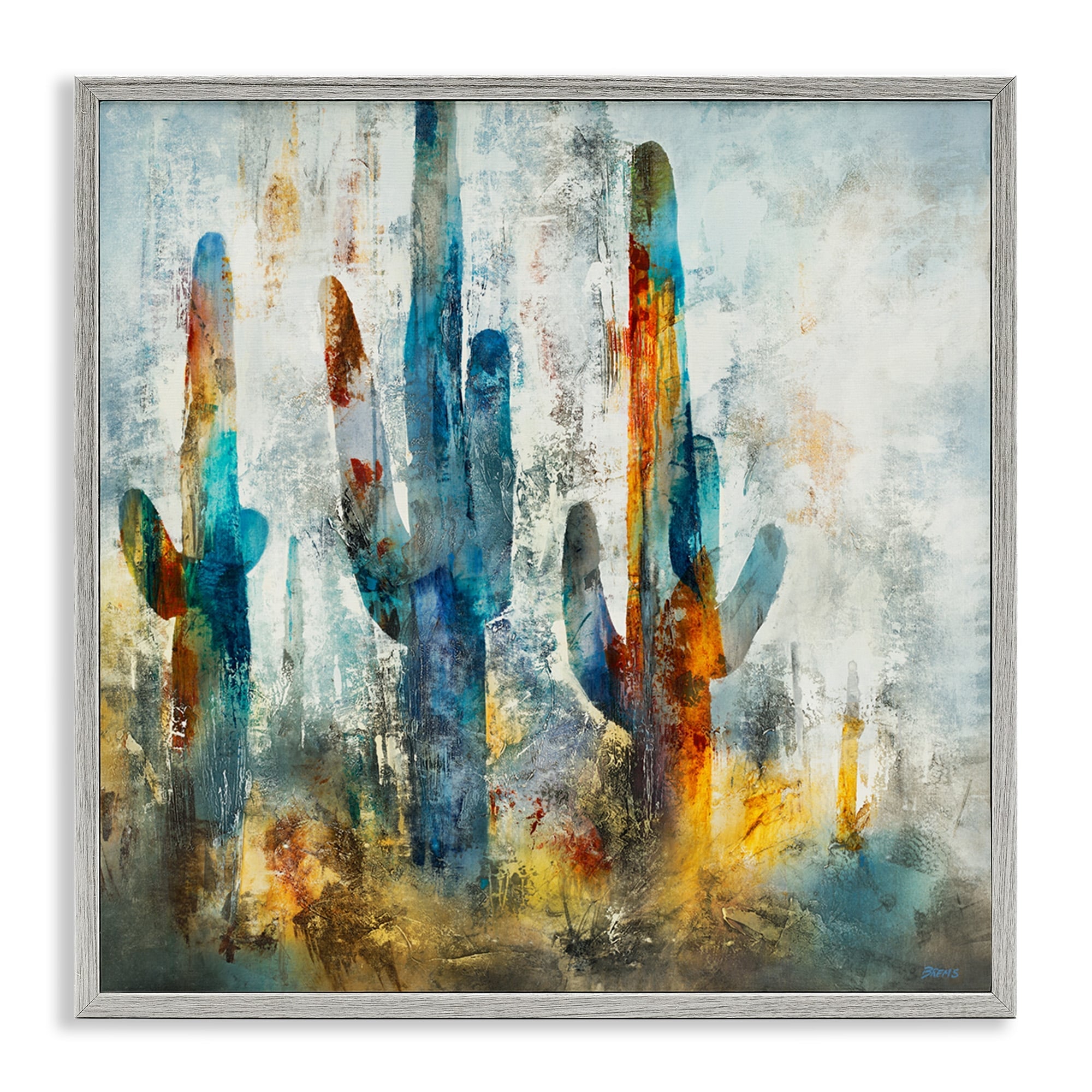 Stupell Industries Abstract Cacti Silhouettes Vibrant Succulent Colors Framed Wall Art