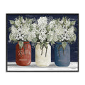 Stupell Industries Americana Floral Bouquets Rustic Flowers Country Pride Framed Wall Art Blue