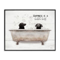 Stupell Industries Animal Bathroom Happiness Is A Bubble Bath Dog Quote Framed Wall Art White