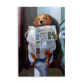 The Stupell Home D Cor Collection Dog Reading The Newspaper On Toilet Funny Painting Wall Plaque Art Proudly Made In Usa