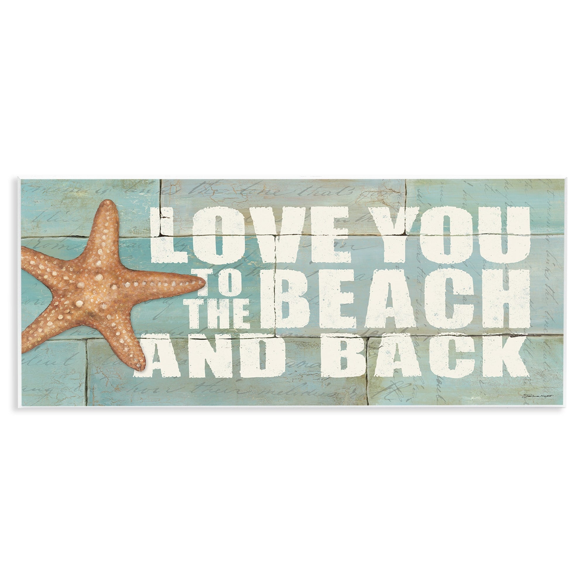 The Stupell Home Decor Collection Love You To The Beach And Back Starfish Bricks Wall Plaque 7 X 0.5 X 17 Made In Usa