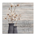 The Stupell Home Decor Grey Home Sweet Home Cotton Flowers In Vase Canvas Wall Art 17 X 17 Proudly Made In Usa Multi Color