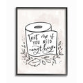 Stupell Industries Bathroom Humor Text Me If You Need...Framed Wall Art Black