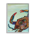 Stupell Industries Colorful Crab On Sand Aquatic Animal Painting Framed Wall Art Multi Color