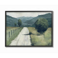 Stupell Industries Farmland Fields Green Blue Landscape Painting Framed Wall Art