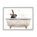Stupell Industries Happy Labrador In Rustic Bubble Bath Design Framed Wall Art Multi Color