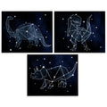 Stupell Industries Night Sky Dinosaur Constellations Outer Space Canvas Wall Art