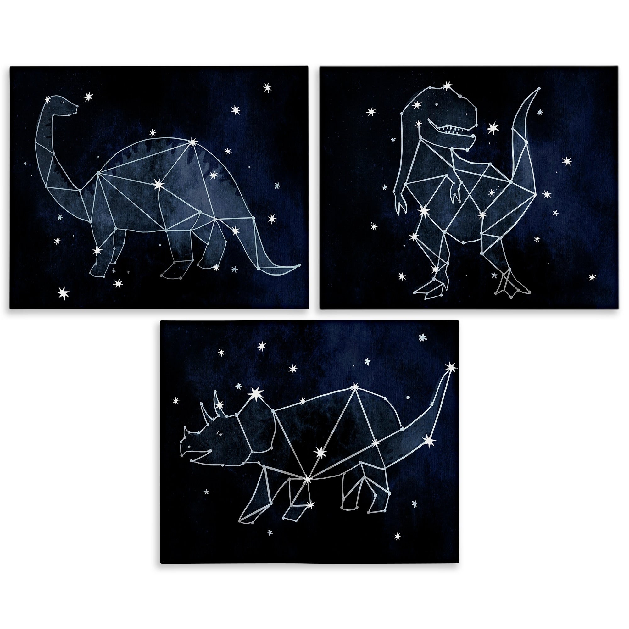 Stupell Industries Night Sky Dinosaur Constellations Outer Space Canvas Wall Art