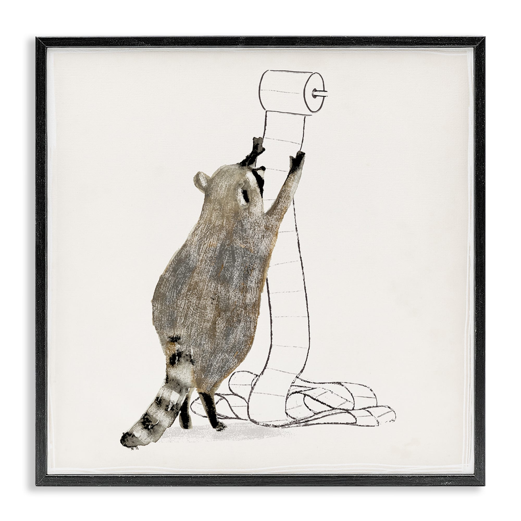 Stupell Industries Raccoon Toilet Paper Hoarder Woodland Animal Framed Wall Art 12 X 12