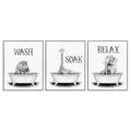 Stupell Industries Wash Soak And Relax Jungle Animal Bath Tub Framed Wall Art White