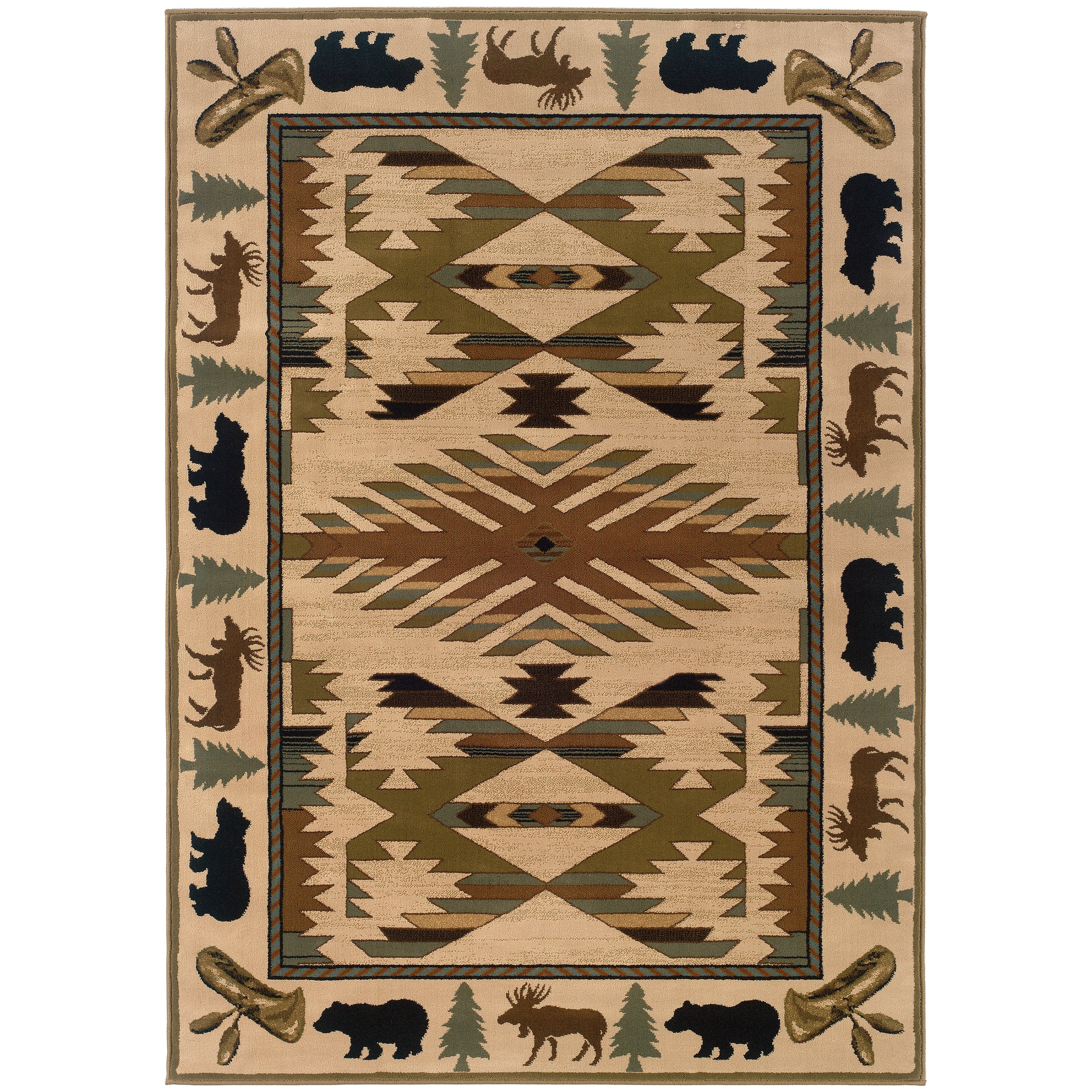 Copper Grove Ageratum Ivory Green Area Rug 10 X 13