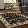 Updated Old World Persian Flair Black Ivory Rug 23 X 79 23 X 79 Runner