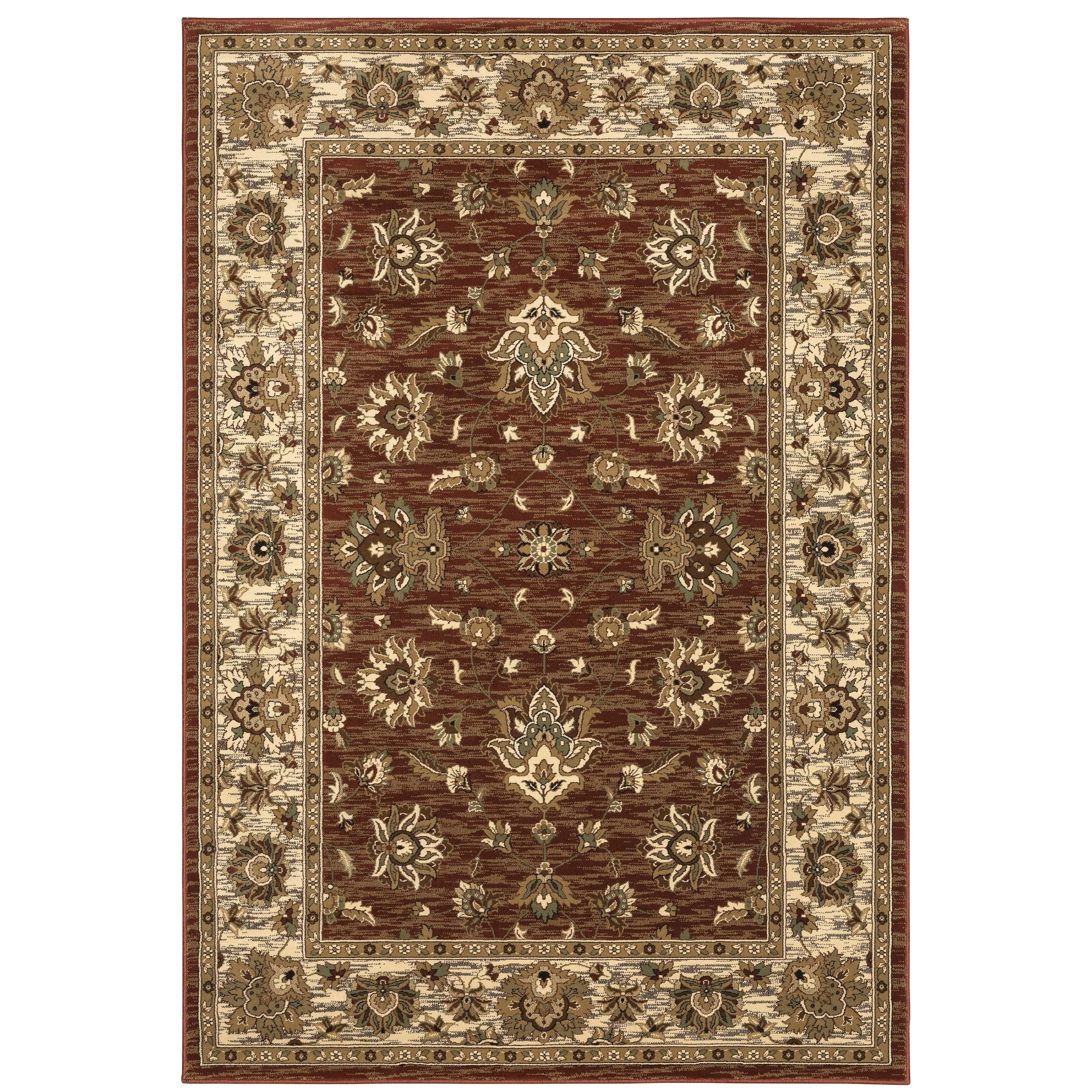 Updated Old World Persian Flair Red Ivory Rug 4 X 59 4 X 6