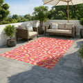 Mixed Pile Medallion Sand Pink Indoor Outdoor Area Rug 53 X 76