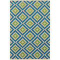 Mixed Pile Lattice Sand Blue Indoor Outdoor Area Rug 67 X 96