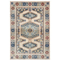 Tribal Medallion Ivory Blue Area Rug 910 X 1210