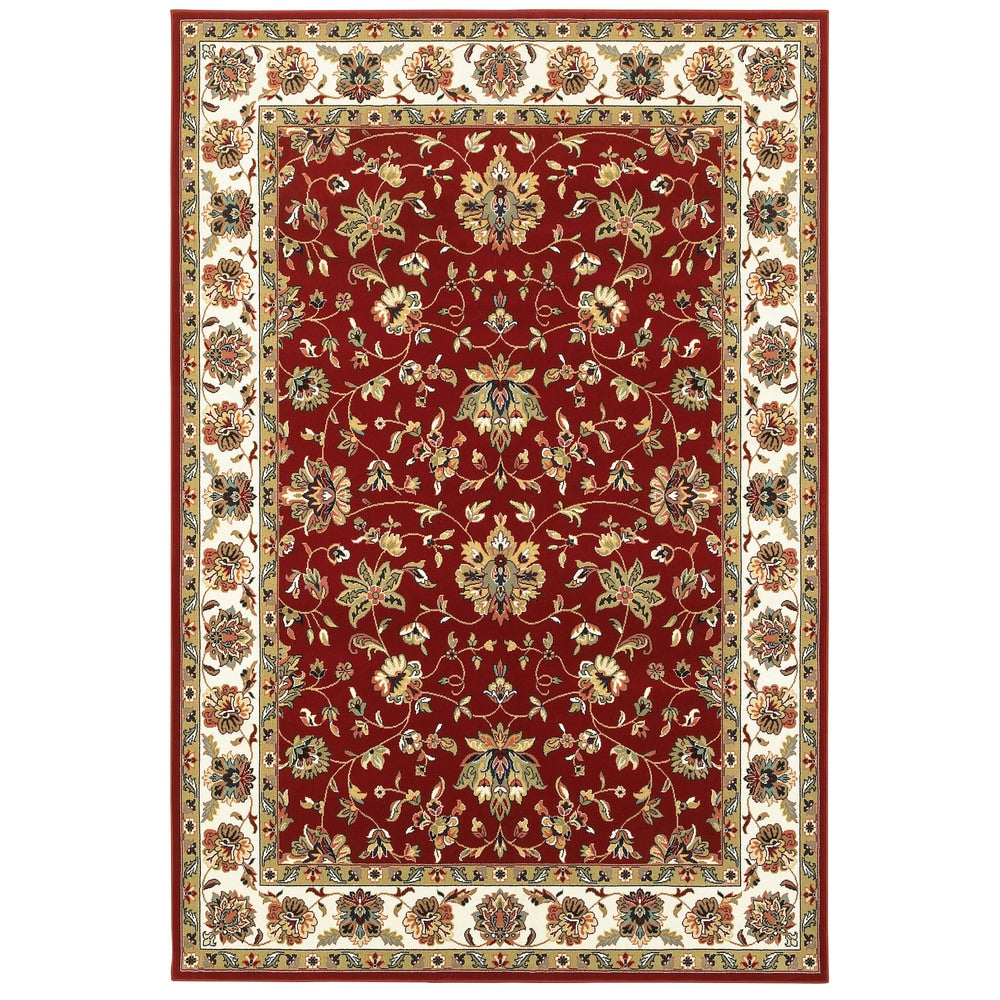 Gracewood Hollow Claude Red Ivory Polypropylene Area Rug 67 X 96