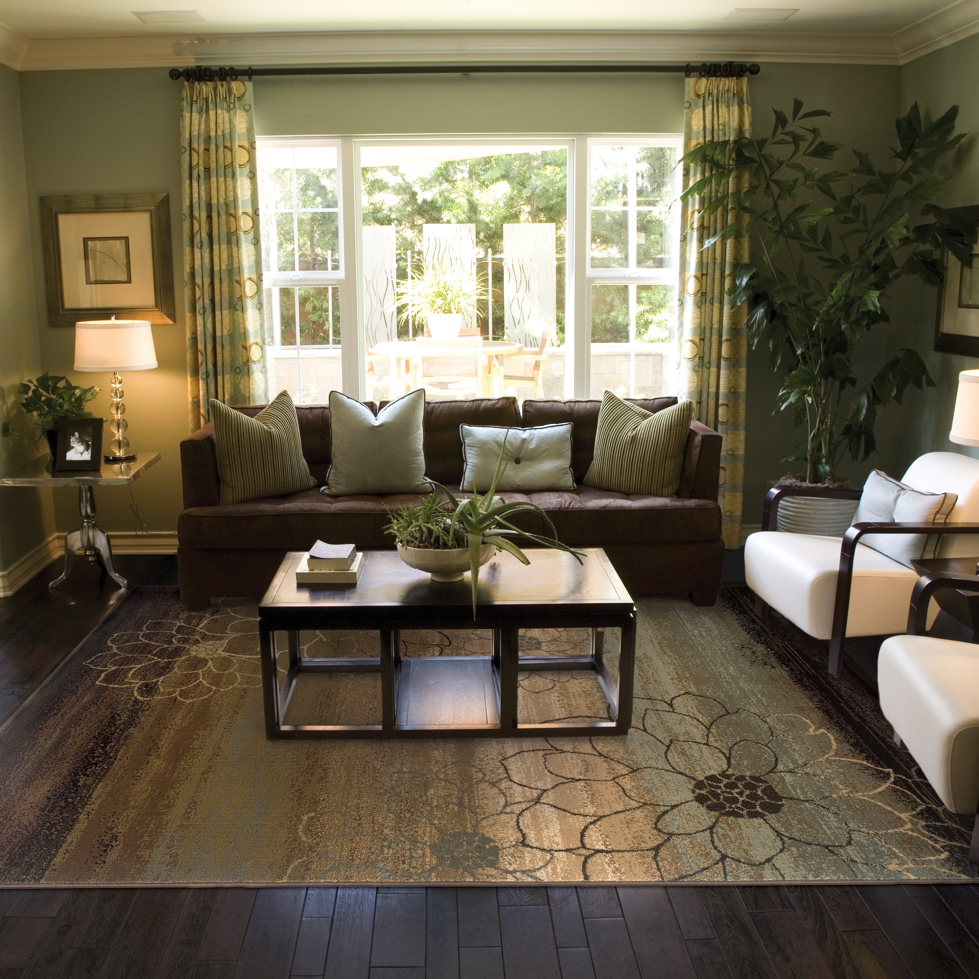 Brown Transitional Area Rug 10 X 13 10 X 13