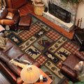 Brown Red Traditional Area Rug 10 X 13 10 X 13