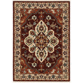 Leander Star Medallion Fringed Wool Blend Area Rug