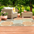 Clay Alder Home Variadero Floral Beige Blue Indoor Outdoor Area Rug 67 X 96