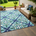 Havenside Home Lewisburg Medallion Blue Green Indoor Outdoor Area Rug