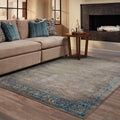Carbon Loft Melin Faded Traditional Blue Beige Rug 53 X 76