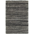 Shadow Stripes Grey Charcoal Polypropylene Shag Rug 710 X 1010 710 X 1010