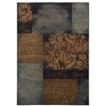Copper Grove Mostri Block Stamped Blue Brown Area Rug 10 X 13