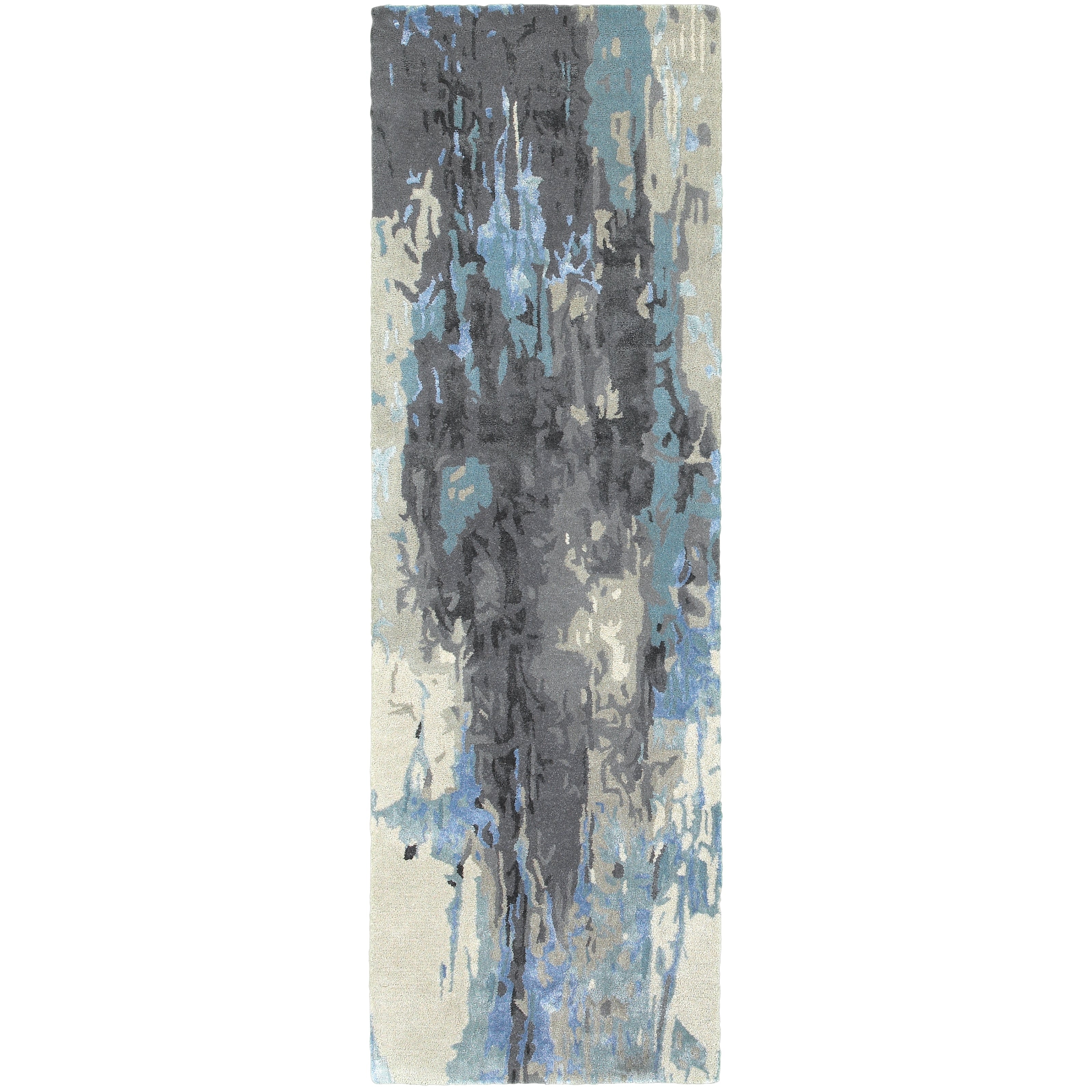 Porch Den Rogue Glacial Abstract Blue Grey Rug 10 X 13