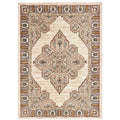 Sierra Bordered Medallion Ivory Gold Area Rug