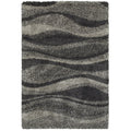 Style Haven Shadow Waves Grey Charcoal Polypropylene Shag Rug 53 X 76 53 X 76