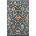 Floral Tribal Hand Tufted Wool Blue Gold Area Rug 10 X 13